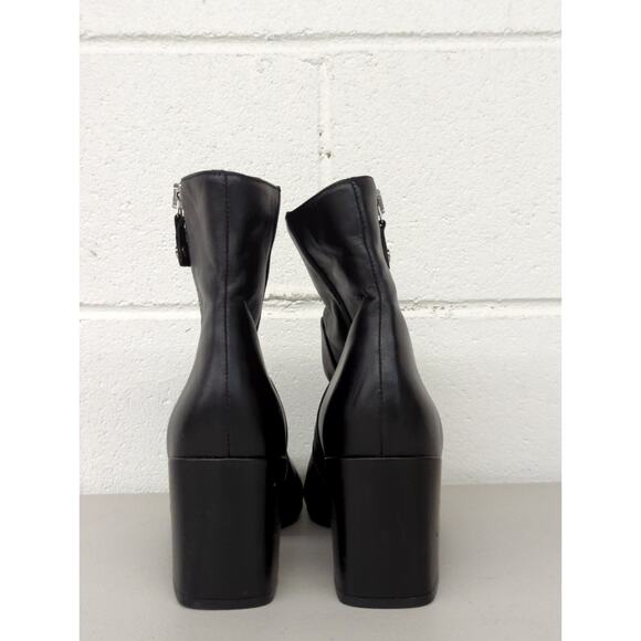 NEW Aquatalia heeled booties sz11 block heel solid black Luzio made in Italy - Picture 3 of 7